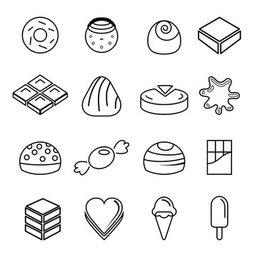 vector of chocolate icon set