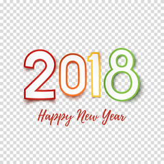 Happy New Year 2018 greeting card template.