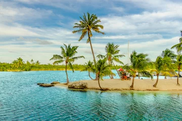 Foto op Canvas Man made sandy beach island in the Caribbean at Camana Bay, Grand Cayman, Cayman Islands © Eric Laudonien