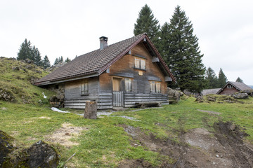 Beautiful view of valley mountain Saentis, Switzerland