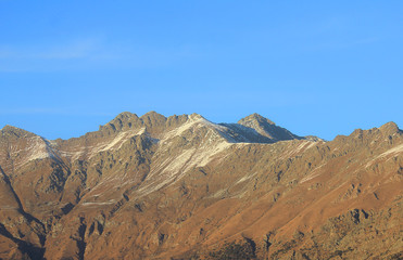 mountain range in autumn
