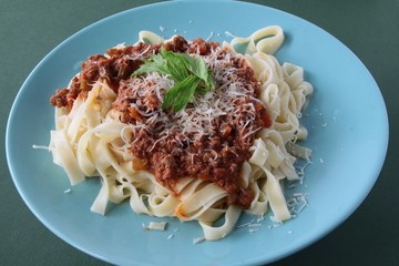 pasta with goulash and sauce for dinner or lunch