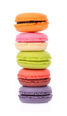 macaroons or macaron on white background, Dessert