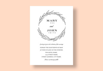 Minimalist Floral Wedding Invitation Layout