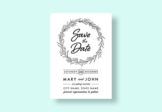 Floral Save The Date Invitation Layout