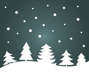 Obraz premium Christmas trees night landscape