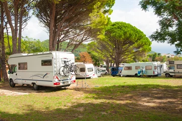 Fotobehang Campers at the campsite © Anna Kwiatkowska