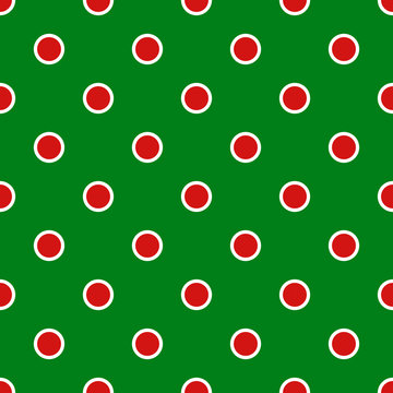 Red and green polka dot pattern