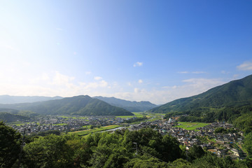 Fototapeta na wymiar 愛媛県内子町　竜王の砦から見た旧五十崎方面