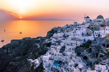 oia at sunset