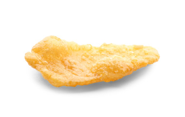 Healthy corn flake on white background