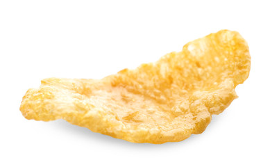 Healthy corn flake on white background