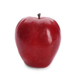 Fototapeta na wymiar Ripe red apple on white background