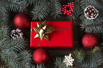 christmas gift with christmas decoration