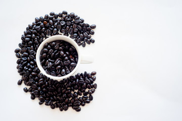Fototapeta na wymiar Cofee beans composition