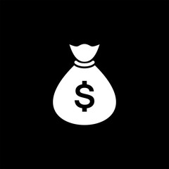 Money bag flat vector icon