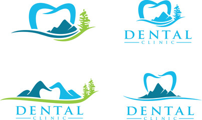 Naklejka premium set of logo Dental Hill 