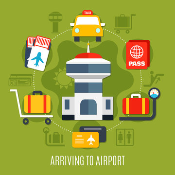 Airport Passenger Service Flat Poster