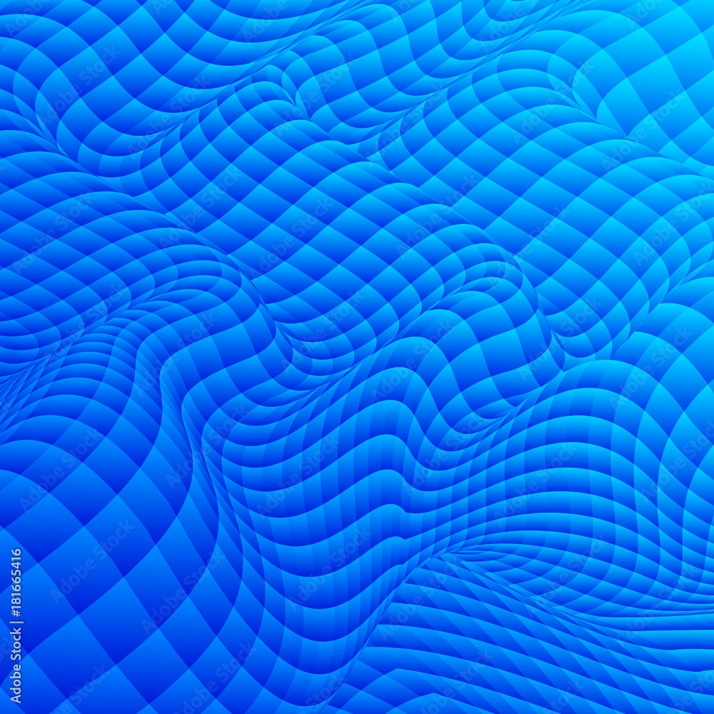 Poster abstract background of distorted geometric shapes. the curvature of space.