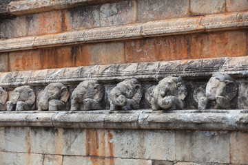 Sri Lanka, Anuradhapura. Ancient walls with carving