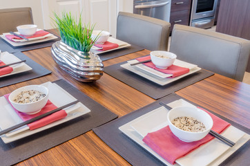 Modern dining room in luxury house.