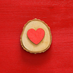 Naklejka na ściany i meble Valentines day background with heart. Top view.