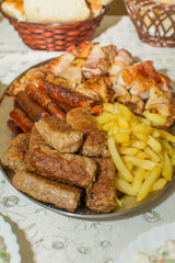 Mixed grill on plate