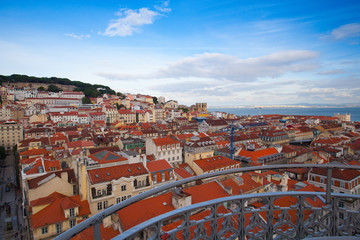 Fototapeta na wymiar View from the top of the Santa Justa elevator on Lisbon