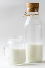 Glass of milk isolated on white