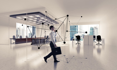 Obraz premium Networking and social communication concept as effective point f