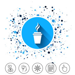 Coffee glass sign icon. Hot coffee button.