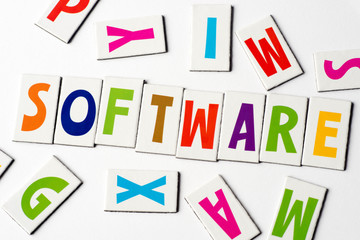 word software made of colorful letters