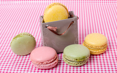 Colorful sweet macaroons
