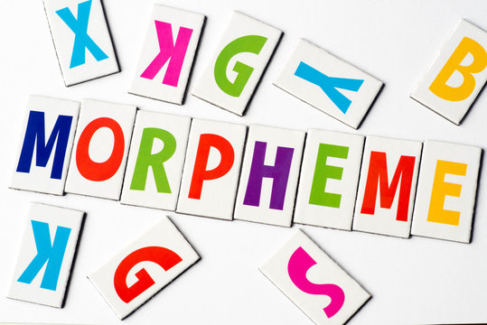 word morpheme  made of colorful letters