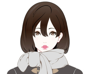 女性の表情 / 冬服 / 驚く