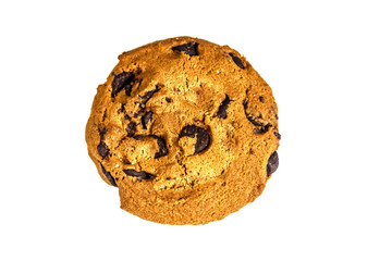Chocolate chip cookie isolated on white