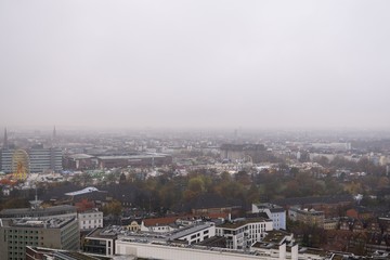 Aerial view to Hamburg city. Germany