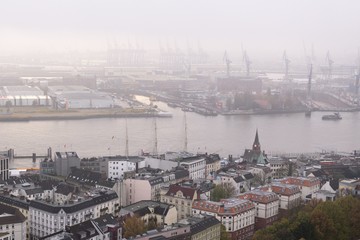 Fototapeta premium Aerial view to Hamburg city. Germany