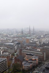 Fototapeta na wymiar Aerial view to Hamburg city. Germany