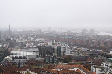 Obraz premium Aerial view to Hamburg city. Germany