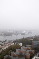 Aerial view to Hamburg city. Germany
