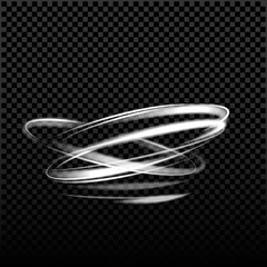 Circular lens flare transparent light effect. Abstract cross ellipse. Rotational glow line. Power energy.