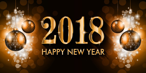 2018 Happy New Year Background for your Seasonal Flyers and Greetings Card - obrazy, fototapety, plakaty