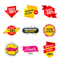 Sale banners templates. Best offers, discounts.