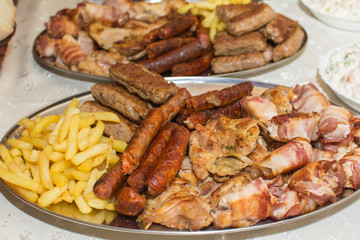 Mixed grill on plate