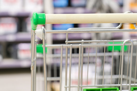 Part of a shop trolley close up