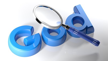 Magnifier on God - 3D rendering