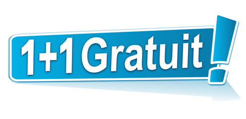 1 plus 1 gratuit sur étiquette bleue