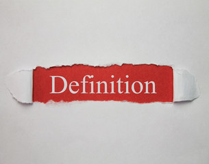 Definition word on a torn paper. - obrazy, fototapety, plakaty
