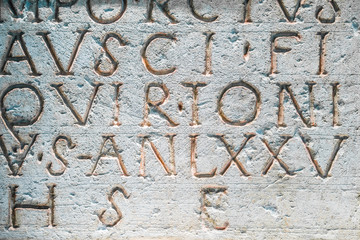 Letters on wall
